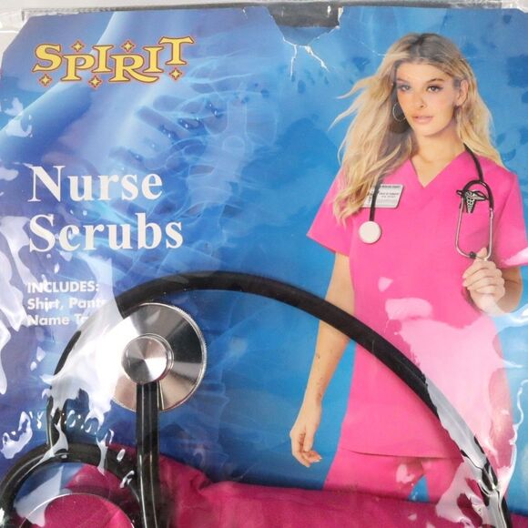 Nurse Scrubs Costume Spirit Pink Size L/XL  12-16 - Picture 2 of 9